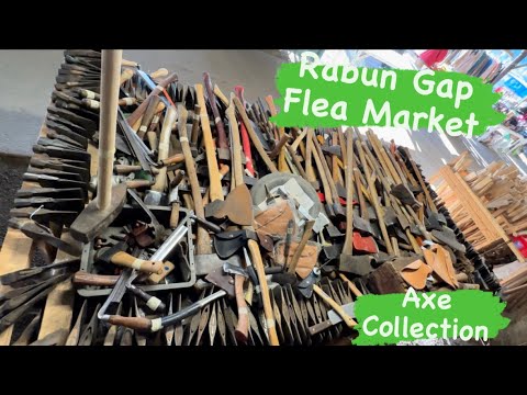 Massive Axe Collection at the Rabun Gap flea market Vlog / Treasure Hunt With Me Video for Antiques