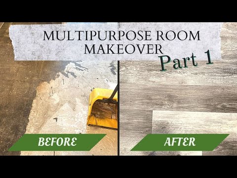 🌺MULTIPURPOSE ROOM MAKEOVER PART 1 ~ NEW FLOORING ~ WATERPROOF FLOATING FLOOR PERFECT FOR DOGS!!💖😱