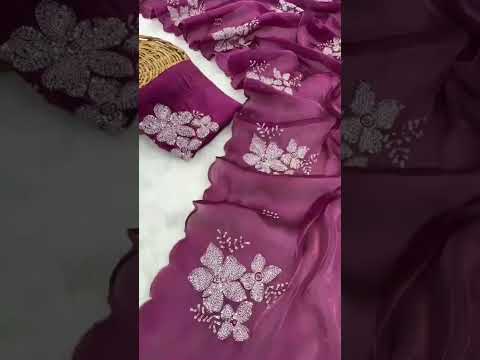 Presenting you most beautiful Zimi chu saree collection Fabric details SAREE FABRIC Blooming Zimi