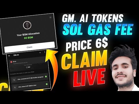 Gm. Ai Tokens Claim Live Sol Gas Fee | Gm Token Price | Gm.Ai Airdrop Claim Now | #Gm.ai