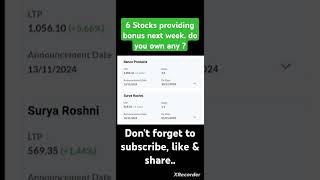 6 Bonus Picks: Stocks Set to Reward Investors Next Week! 💹 #BonusShares #StockMarket #InvestSmart