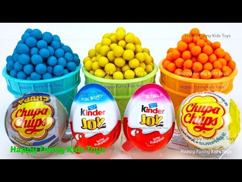 Play Doh Dippin Dots Ice Cream Cups and Kinder Surprise Eggs Zuru 5 Surprise Toys Fun for Kids