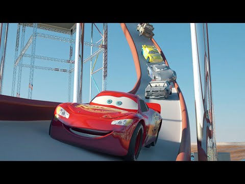 Roller Coaster Ride Put your Game-face on Mater & Lightning McQueen Racing in Action!