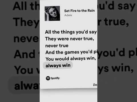 Spotify Edit | Set Fire to the Rain 🌧️ #adele #setfiretotherain #spotify #spoyifyefit