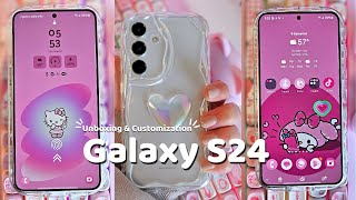 Samsung Galaxy S24 📱💗 | ✨️Aesthetic unboxing 🎀📦 & Customization ✨️ (ASMR)