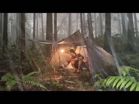 Heavy Rain, Flood and Thunders‼️ Solo Camping in Heavy Rainstorm‼️