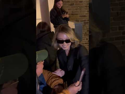 #SydneySweeney takes selfies with fans  promoting Immaculate in NYC