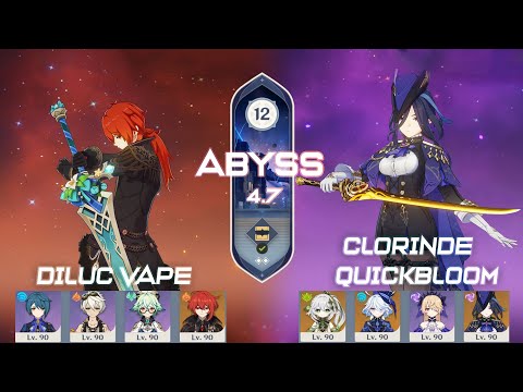 Diluc Vape | Clorinde Quickbloom - Spiral Abyss 4.7 Genshin Impact