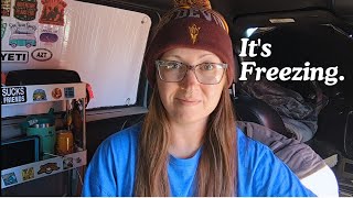 Car Camping in Freezing Winter Temperatures - How I Stay Warm With My Dog in Our Minivan Camper 🥶🔥