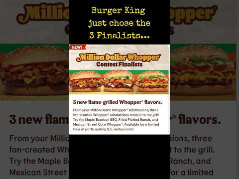 Burger King’s MILLION DOLLAR WHOPPER (Top 3) Finalists Contest REVIEW! Who will win the $1,000,000??