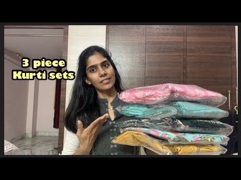 Three piece Kurti sets from Amazon|Amazon|Ramya