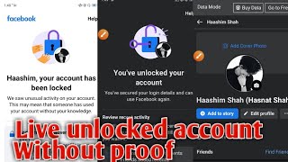 How to unlock facebook Lock account in easy steps / lock account problem solved / unlock facebook id