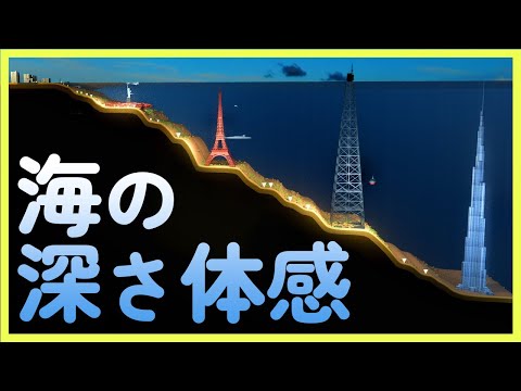 🌊 海の深さ比較 🌏 世界の深海がどれだけ深いか体感