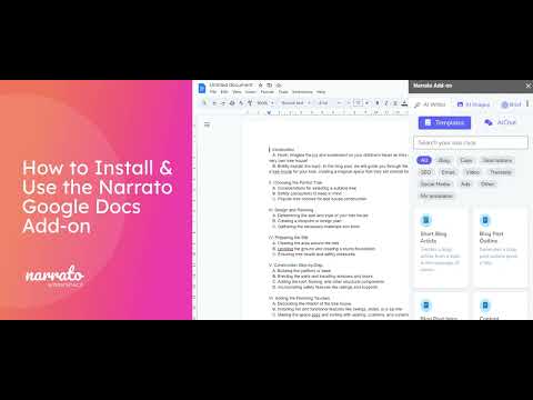 How to Install & Use the Narrato Google Docs Add on