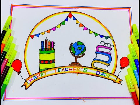 Teacher's Day drawing/Teachers Day poster/Teacher's Day card/Teacher's Day drawing easy step by step