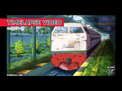 Painting Landscape Background Illustration like Ghibli Studio in Clip Studio Paint | TIMELAPSE