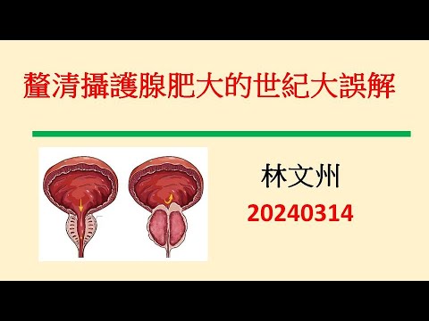 釐清攝護腺肥大的世紀大誤解－林文州20240314