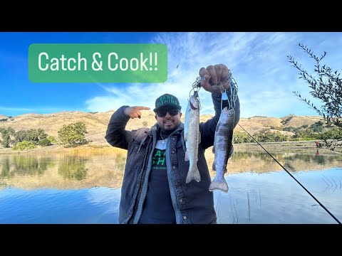 Fishing Sandy Wool Lake! Catch & Cook! #bankfishing #california #fishing #fish #bayarea #lake #new