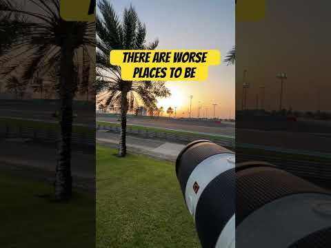 Filming race cars under an Arabian sunset