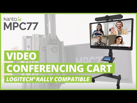 The BEST TV CART for Logitech Rally Bar & Tap Controller | Kanto MPC77 AV Cart