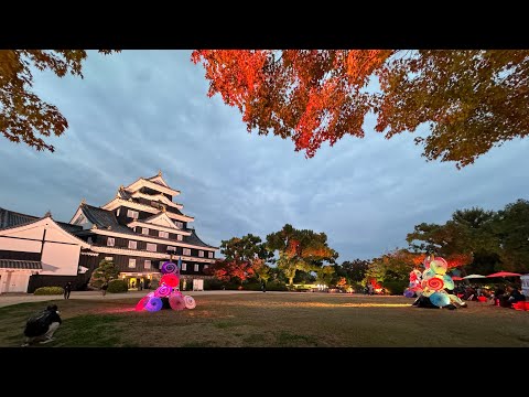 2024年／日本岡山／第三日／岡山城夜景／後樂園夜景／永旺商城／超市自助結帳體驗