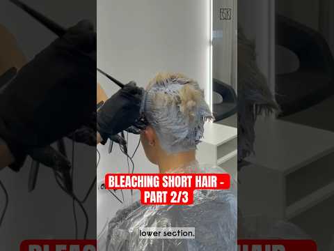 Bleaching short hair - PART 2/3 (link in the comment for the final look) #bleach #pixie #sck