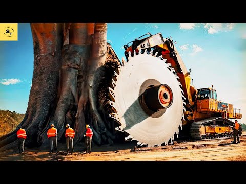 Unbelievable Chainsaw Machines Cutting Massive Trees | Monster Excavator Stump Removal in Action #44