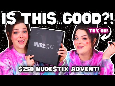 WAIT...IS THIS ACTUALLY GOOD?! $250 of NUDESTIX Makeup Advent Calendar Unboxing & Try On