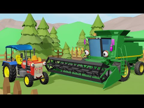 Colorful Tractor and Friends - A short adventure of agricultural Machinery on an Animated Farm