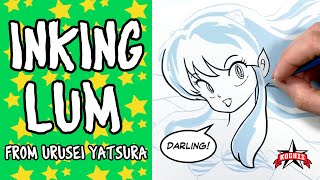 Inking Lum from Urusei Yatsura by Rumiko Takahashi #inkingmanga