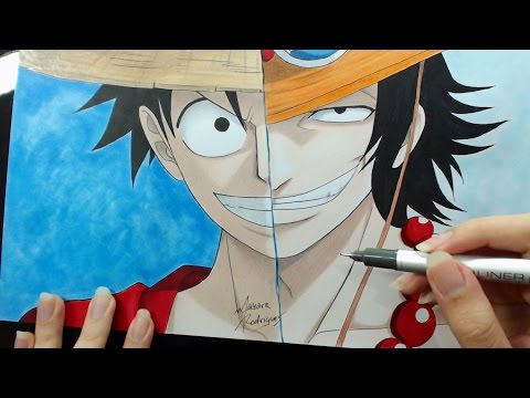 Speed Drawing - Luffy and Ace (One Piece)