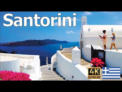 Santorini 4K - Walking Tour - Greece