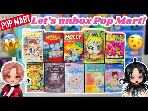 10 POPMART BLIND BOXES AND 2 SKULLPANDA DOLLS *♡* PINO JELLY, HACIPUPU, AND MORE!!