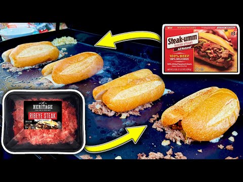 CHEESESTEAK ON THE GRIDDLE Showdown! FROZEN Steak-UMM vs Heritage Ribeye  - IS THERE A CLEAR WINNER?