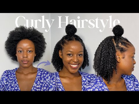 EASY Curly Hairstyle for type 4b Natural Hair | how to get glossy curls