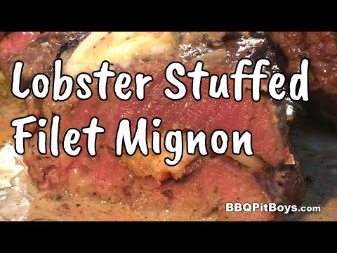 Lobster Stuffed Filet Mignon Steak with Whiskey Peppercorn Sauce