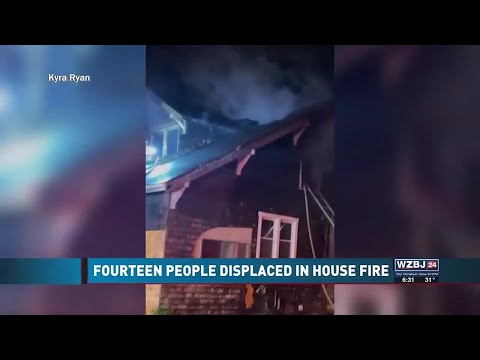 Fourteen People Displaced in House Fire