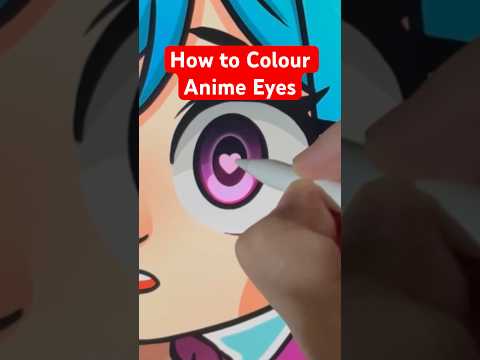 How to Colour Anime Girl Eyes with ❤️ #digitalart #drawing #animeart