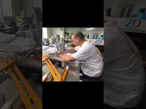 Our #polo-shirt #sleeve #placket setter machine unit run in the customer factory. #sleevedesigns