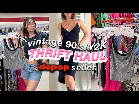 THRIFT WITH ME | 90s/Y2k THRIFT HAUL | FULL TIME DEPOP SELLER 🎀🍓🍒