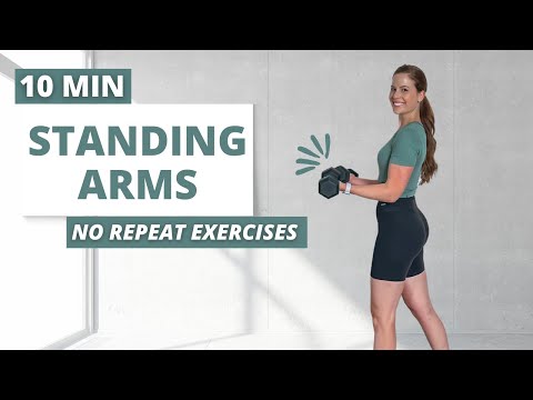 10 MIN Standing Dumbbell Arm Workout | Upper Body Burn | No Push-Up Arm Workout