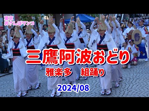 4K 雅楽多 組踊り【三鷹阿波おどり】2024 ２日目　東京三鷹阿波踊り２日目の銀座通りでのはじまりは雅楽多の組踊り。