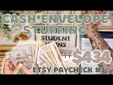 $434 Cash Envelope Stuffing | July Etsy Paycheck #3 | 24 Year Old Budgets