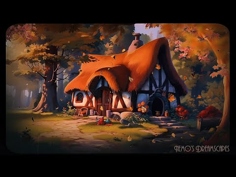 Autumn Cottagecore - Vintage oldies playing in another room (falling leaves sounds, birds) ASMR