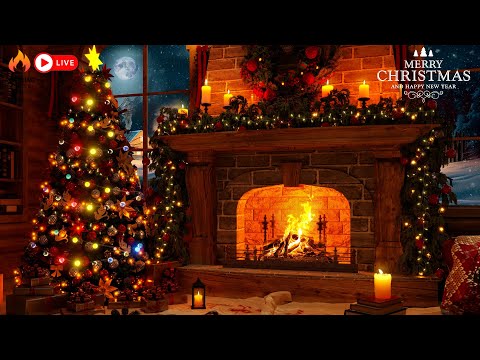 The Best Instrumental Christmas Music with Fire Sounds🎄Merry Christmas 2024🎅🏼Christmas Fireplace