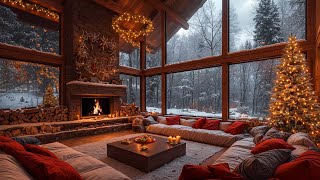 Relaxing Christmas Jazz Instrumental Music for Unwind 🎄 Cozy Christmas Ambience & Fireplace Sounds 🔥