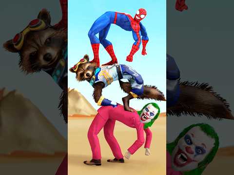 Who is Stronger? Spider-man vs Joker, rocket raccoon, Thor #gta #spiderman #funnyvideo  #homemaranha