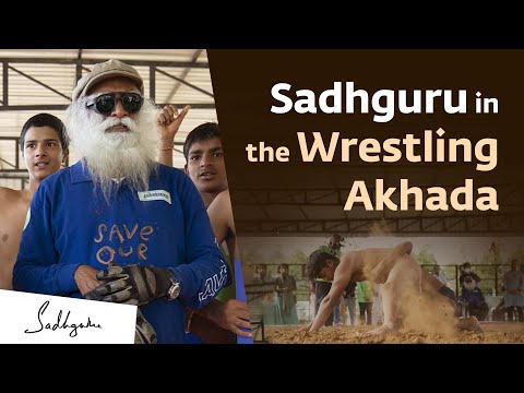 Sadhguru at a Wrestling Akhada in Haryana