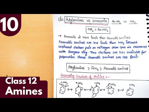 10) Basic nature of Arylamines vs Ammonia| Amines Class12 Chemistry| #neet #jee #chemistry #notes