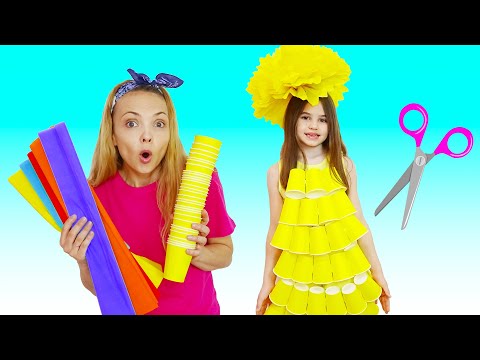 New Dress for Birthday DIY | Nick and Poli Pretend Play with Mom